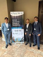 Jonathan Gonzalez, Felisindo García, Eladio Quintero, estudiantes de la UTP ganadores del concurso, fueron invitados a participar de IEEE LATINCOM 2025, como parte de su premio.