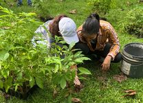 Durante las jornadas, los voluntarios participaron activamente en la limpieza y preparación del terreno, para posteriormente realizar la siembra de 200 árboles de especies como guayacanes, frutales y árboles maderables.