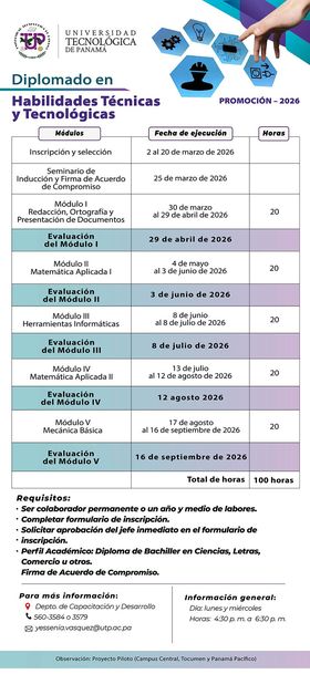 Diplomado en Habilidades Técnicas y Tecnológicas en la UTP
