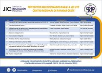 Proyectos seleccionados JIC 2022 Centro Regional de Panamá Oeste.