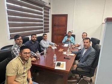 El director del CINEMI, Dr. Félix Henríquez y los Ingenieros Luis Mogollón y Orlando Melgar recibieron al Ing. Pablo Caldeiro, Evaluador del Fondo Mundial para el Medio Ambiente.